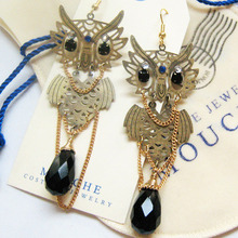 Owl Earring-Onyx